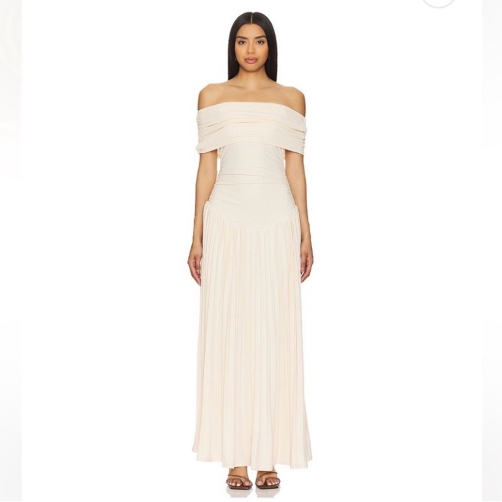 Lioness Field of Dreams Strapless in Oatmeal Maxi Dress Size Small - Picture 4 of 13